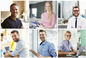 Verschiedene Berufstätige bei ihrer Arbeit