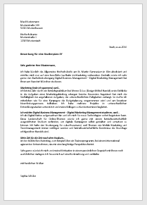 Vorlage Motivationsschreiben Marketing Studium